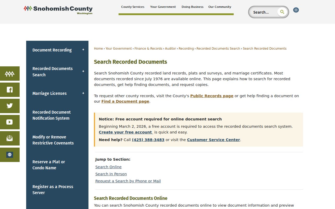 Silver Firs residents directory recorded deed search