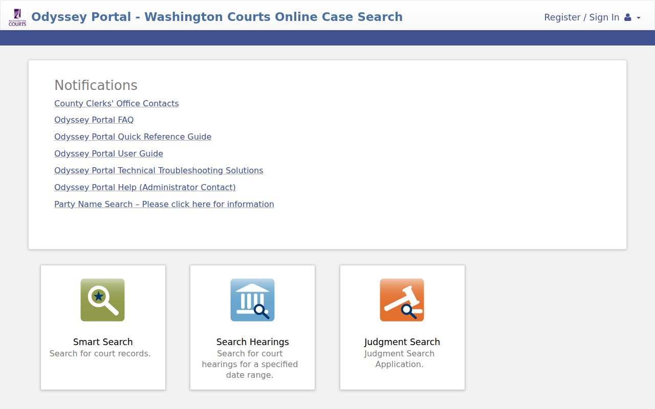 Silver Firs resident lookup Odyssey court search