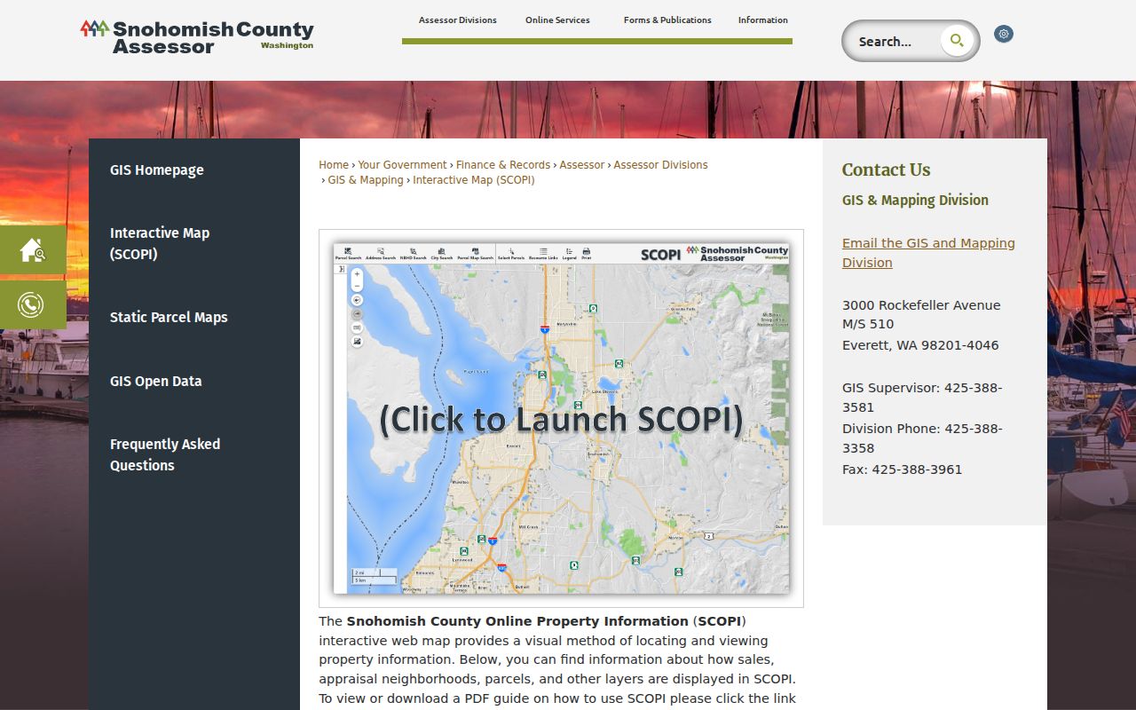 SCOPI parcel map for the Silver Firs residents directory