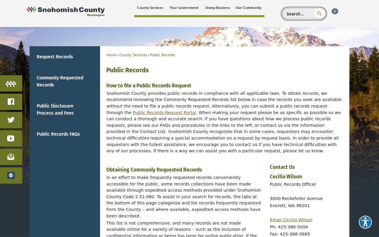 Silver Firs residents directory county public records portal